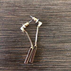 Gold dangle post earrings